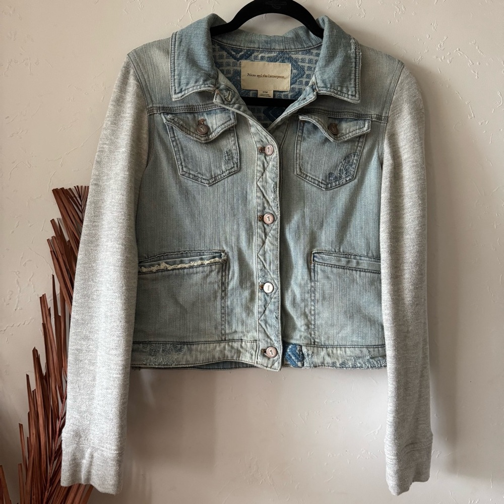 Anthropologie Pilcro & the Letterpress Distressed Denim Jacket Women’s size M